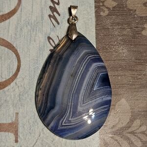 Silver Tone Blue Pendant